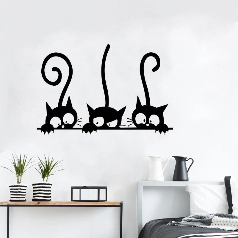 Playful Cat Wall Decals for Living Room Bedroom Kids' Room | Home Decor Wall Stickers