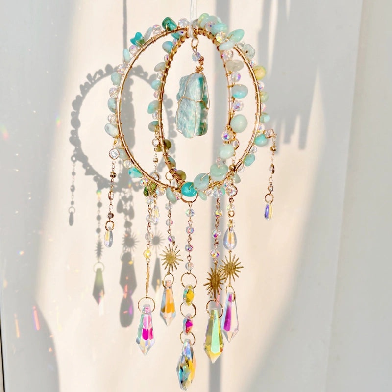 Girls Sweet Geometric Crystal Dreamcatcher Wall Hanging Home Decor