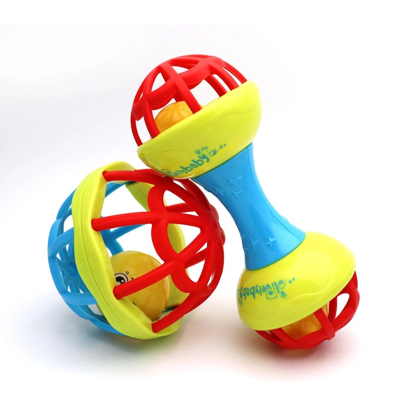 Soft Rubber Baby Rattle Teether 0-12 Months Handheld Fitness Ball Soothing Bell Toy | Baby Teethers & Rattles