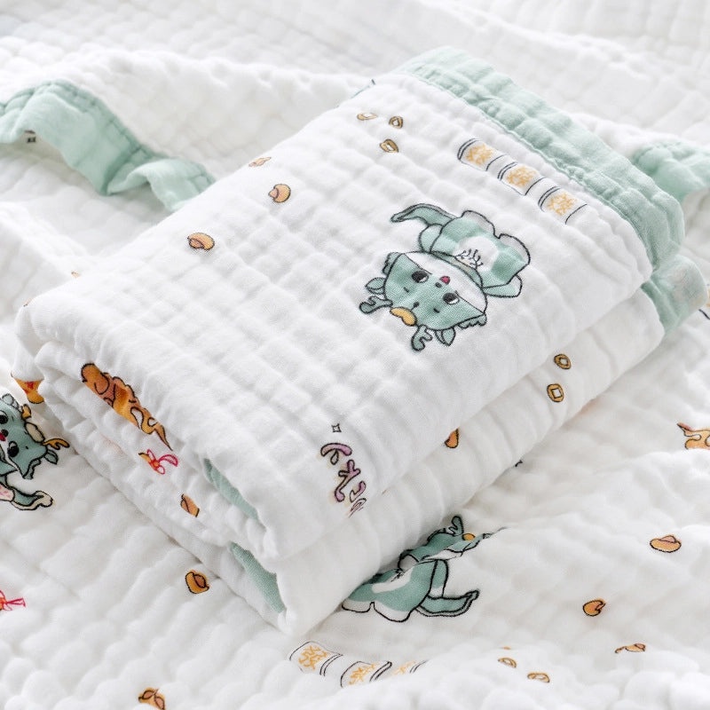 Soft Baby Bath Towel | Newborn Six-layer Gauze Cotton Absorbent Bath Quilt | Baby Care Essentials|婴儿用品