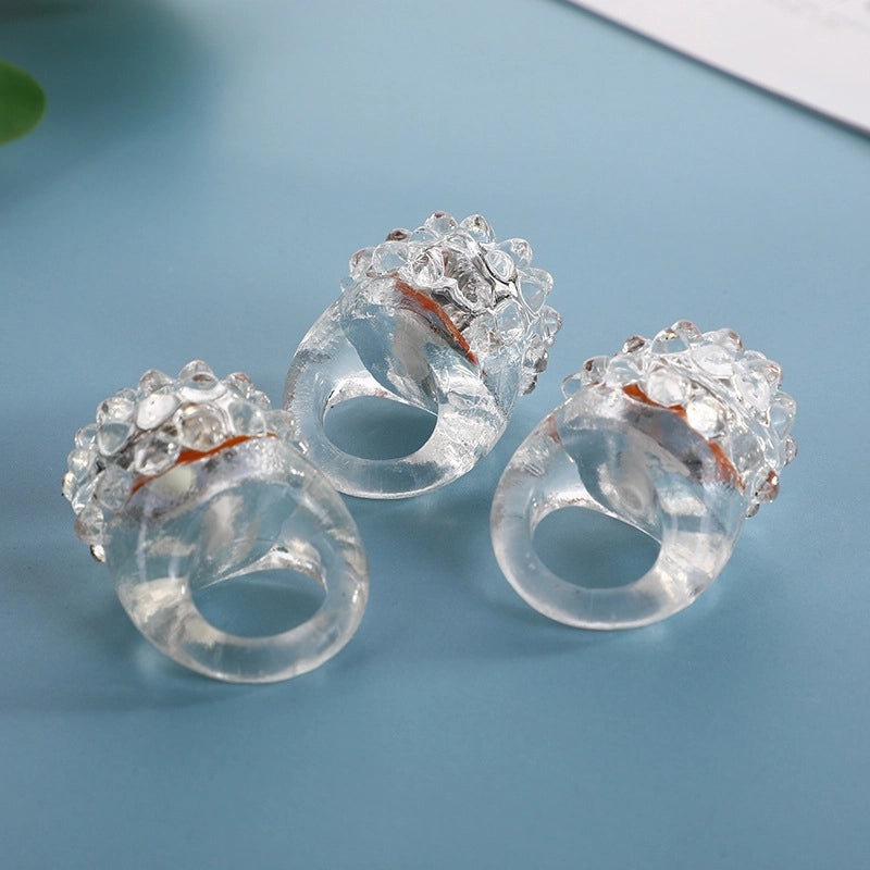 20 Pieces Small Strawberry LED Flash Rings Soft TPR Glow Finger Toys for Kids Party|Toys & Party Supplies