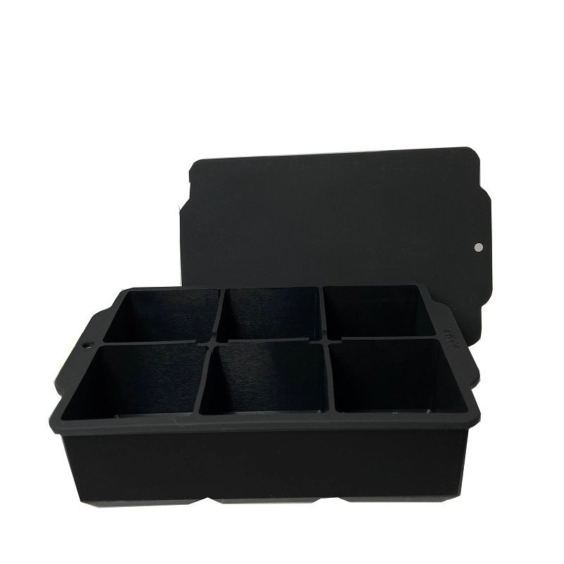 Large Silicone Ice Cube Tray with Lid 6-Slot Quick Freeze Square Mold for Home Use|Kitchen & Dining Accessories