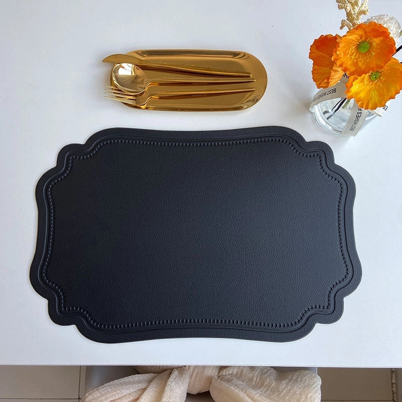 Nordic Imitation Leather Placemat | Waterproof Heat-Resistant Table Mat for Hotel and Home Dining | Dining Table Accessories|餐具配件