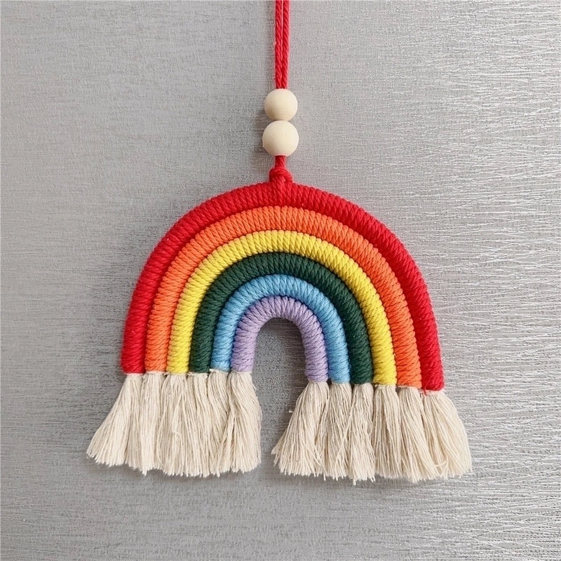 Colorful Handmade Rainbow Yarn Pendant Necklace | Handmade Jewelry