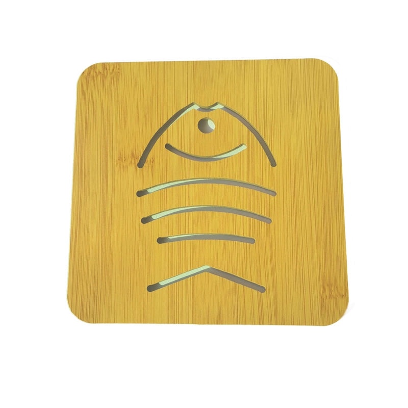Cartoon Wooden Heat-Resistant Dining Table Mat Non-Slip Pot Holder Creative Cute Tea Coaster Cushion|Kitchen & Dining Accessories