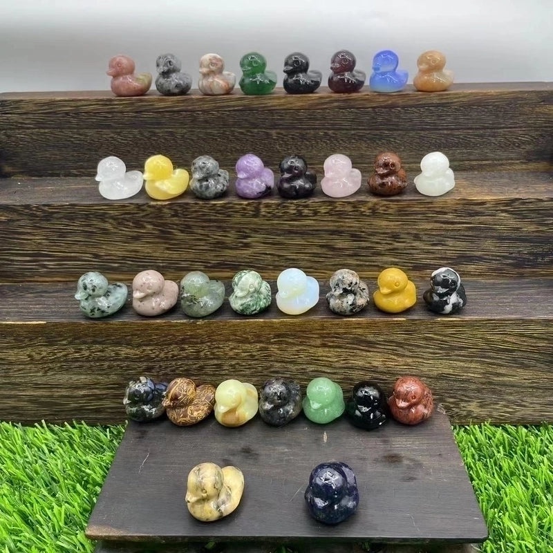 Retro Duck Natural Stone Ornament Cute Decorative Artificial Sculpture|Home Decor