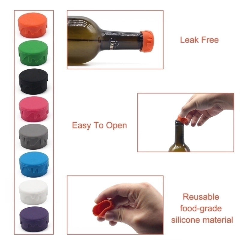 Creative Silicone Bottle Stopper Leak-proof Wine Beer Cap Fresh-keeping Seal Plug|Kitchen & Dining Accessories