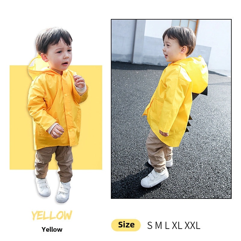 Kids Cartoon Dinosaur Raincoat Poncho for Boys Girls 2-6 Years Old Spring Autumn | Kids Rainwear