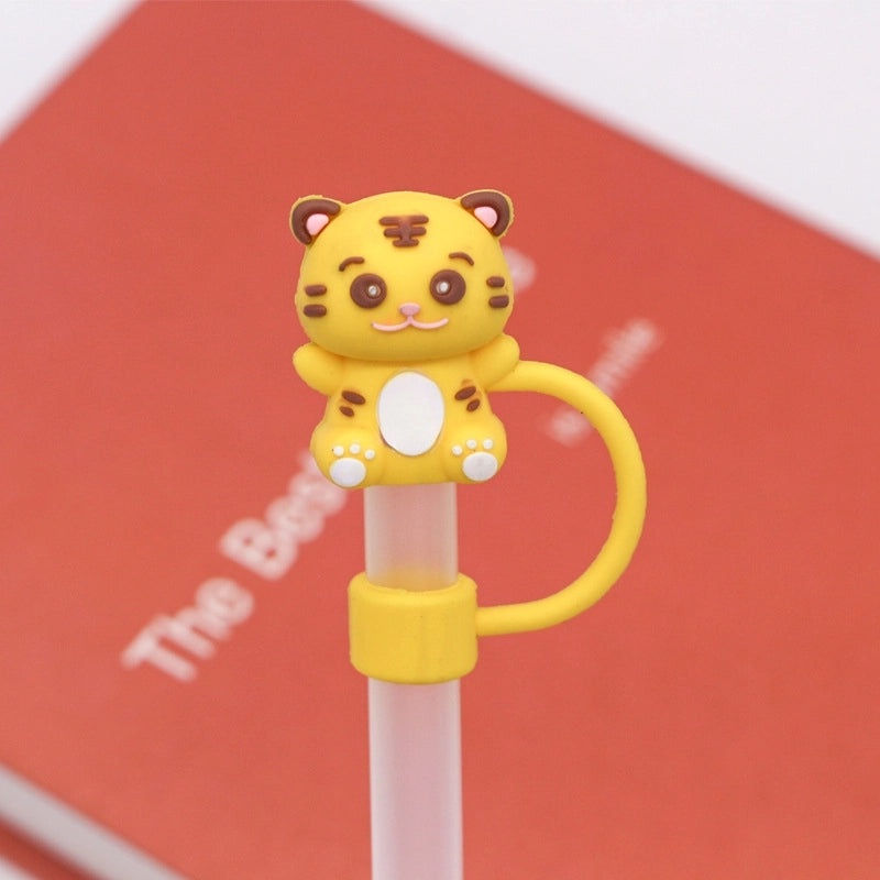 Silicone Animal Straw Cap Cover - Cute Casual Decorative Drink Accessory | Drinkware Accessories