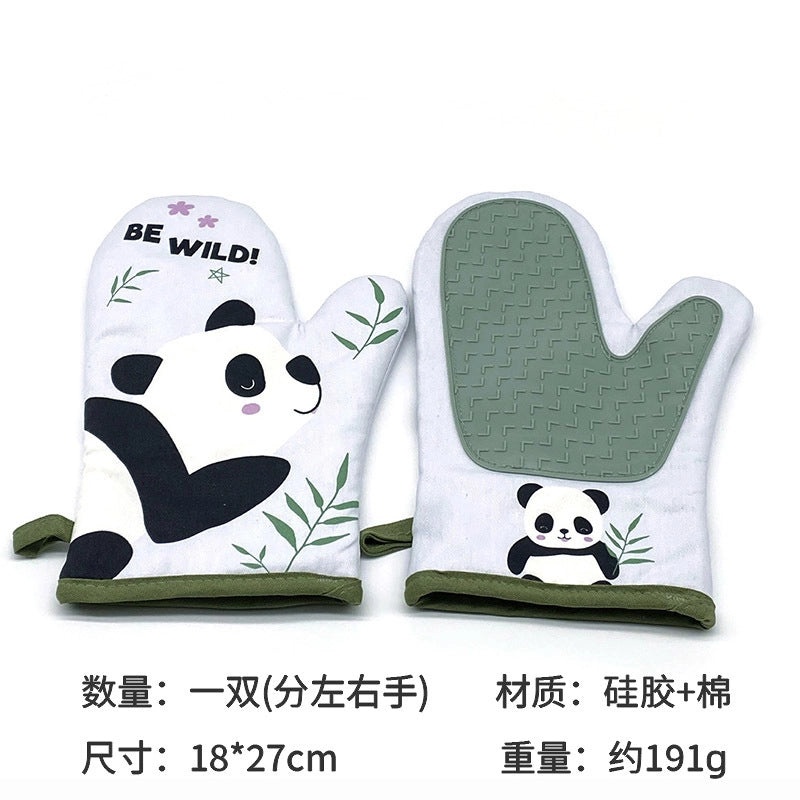 Cotton Heat Resistant Gloves with Minimalist Polka Dot Design|Kitchen & Dining Accessories