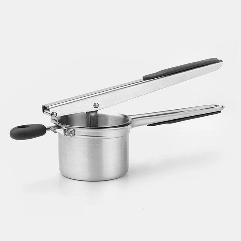 Silver Thickened Stainless Steel Potato Masher & Kitchen Fruit Juicer Press