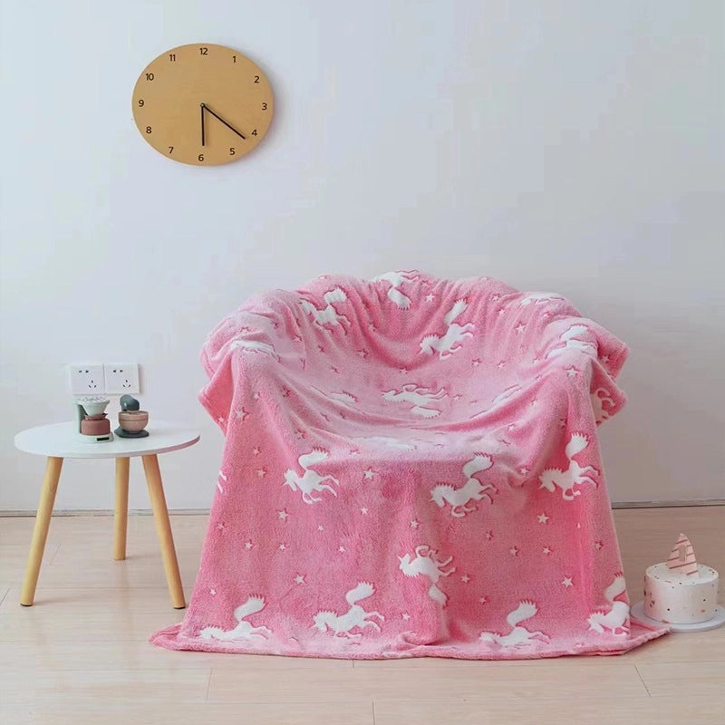 Adorable Dinosaur and Star Pattern Flannel Blanket for Cozy Bedding|Home & Living Bedding