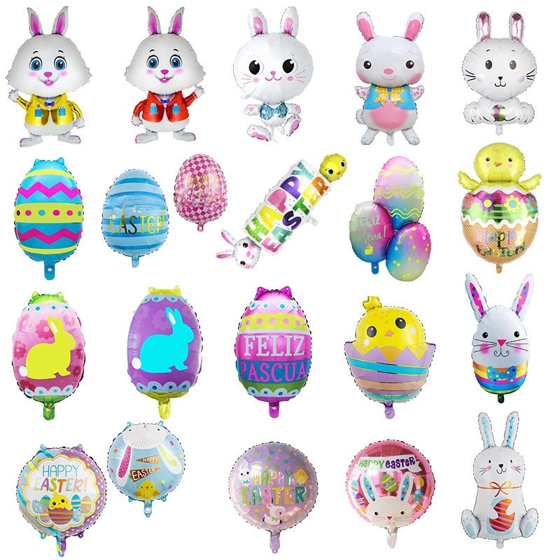 Cartoon Easter Bunny Aluminum Foil Balloons for Forest Theme Birthday Party | Party Supplies Balloons