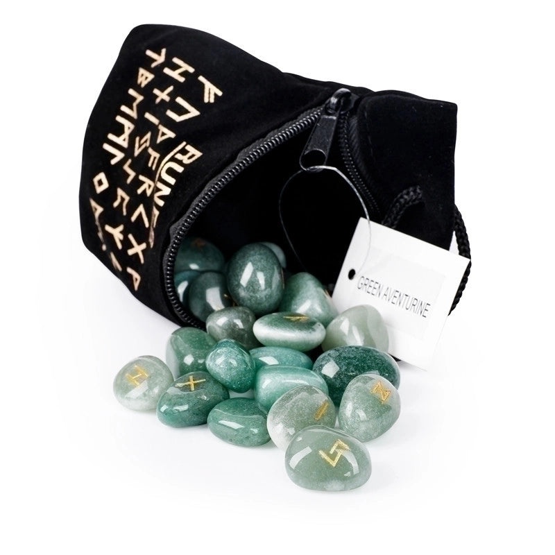 25 Natural Crystal Rune Stones Set Amorphous Spiritual Ornaments|Spiritual Healing Jewelry