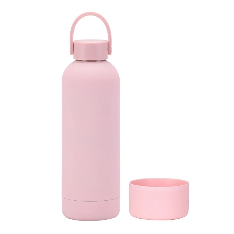 Stylish Solid Color Stainless Steel Water Bottle with Silicone Sleeve 1 Piece|Drinkware & Bottles