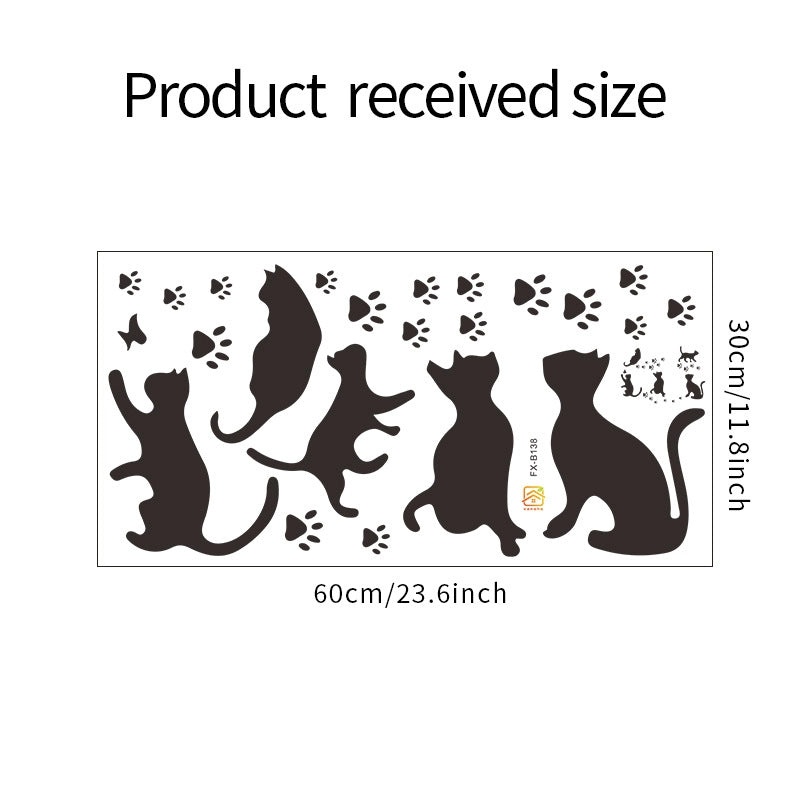 Playful Cat Footprint Wall Decals for Home Decor|Wall Stickers & Decals