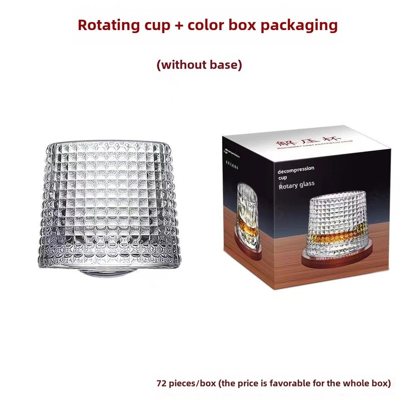 Hqt Rotating Whiskey Glass Barware Double Swivel Design | Bar Glassware