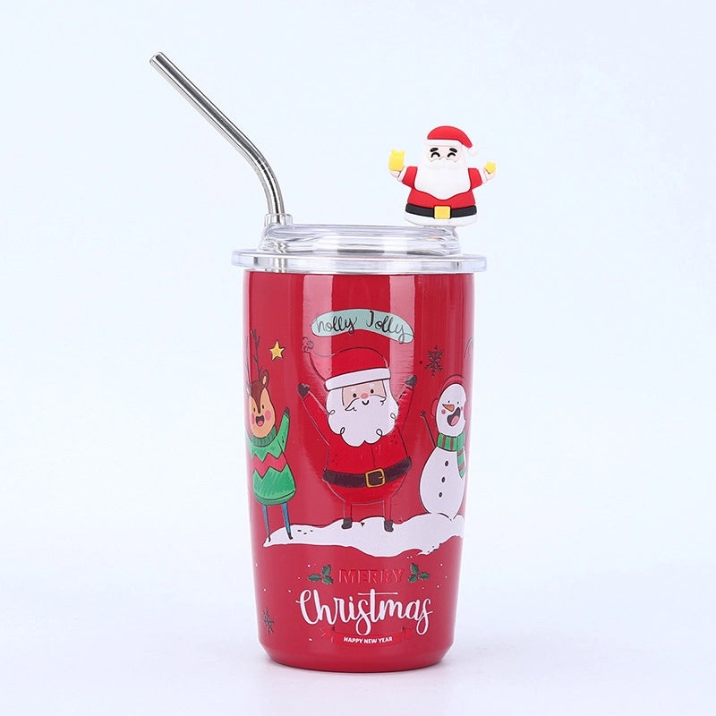 Christmas Santa Claus Snowman Stainless Steel Thermos Cup 304 Double Wall Insulated Mug | Drinkware & Thermoses