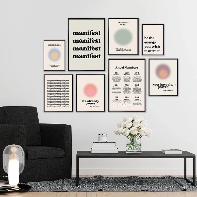 Modern Geometric Letter Canvas Wall Decor|Wall Art