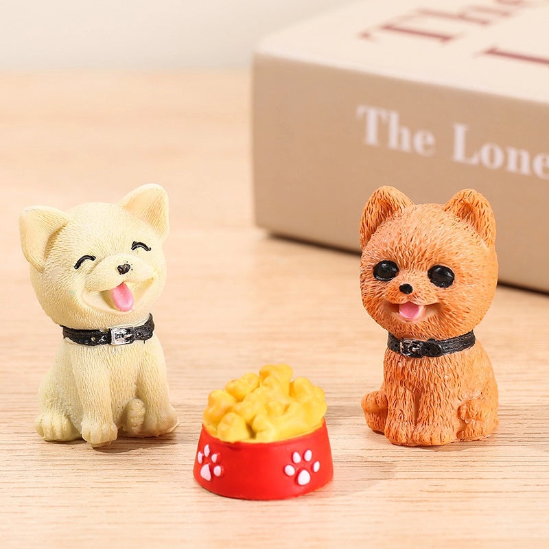 Colorful Puppy Micro Landscape Resin Figurine | Home & Garden Decorations