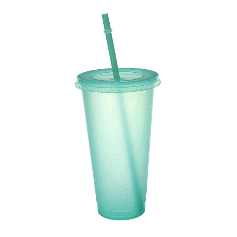 710ml Large Capacity Glitter Sipper Cup with Logo, Creative PP Plastic, 15 Color Options | Drinkware & Tumblers