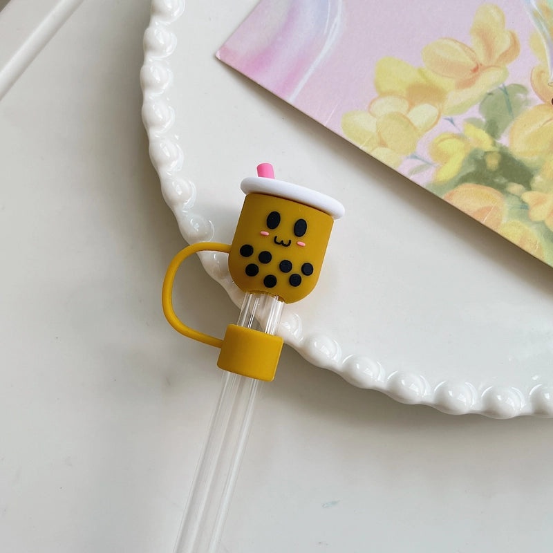 Adorable Cartoon Milk Tea Cup PVC Charm 1pc|Keychains & Charms