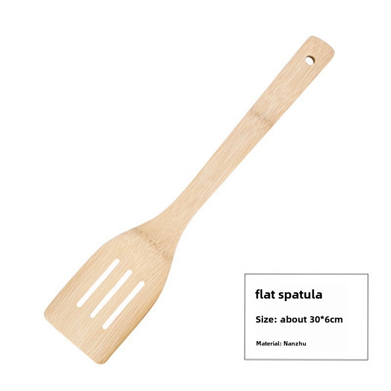 Long Handle Bamboo Spatula Set High Temperature Resistant Non-stick Kitchen Cooking Utensils|Kitchenware & Cooking Tools