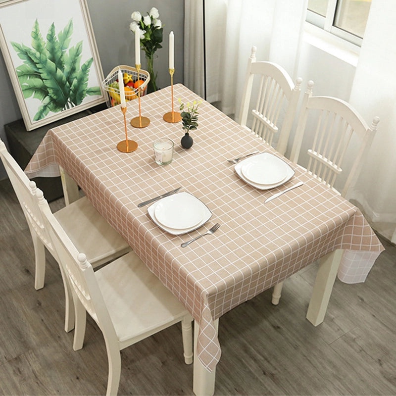 Modern Nordic PVC Tablecloth, Waterproof Oil-proof, Anti-scalding, Disposable Plaid Design|Home & Kitchen Textiles