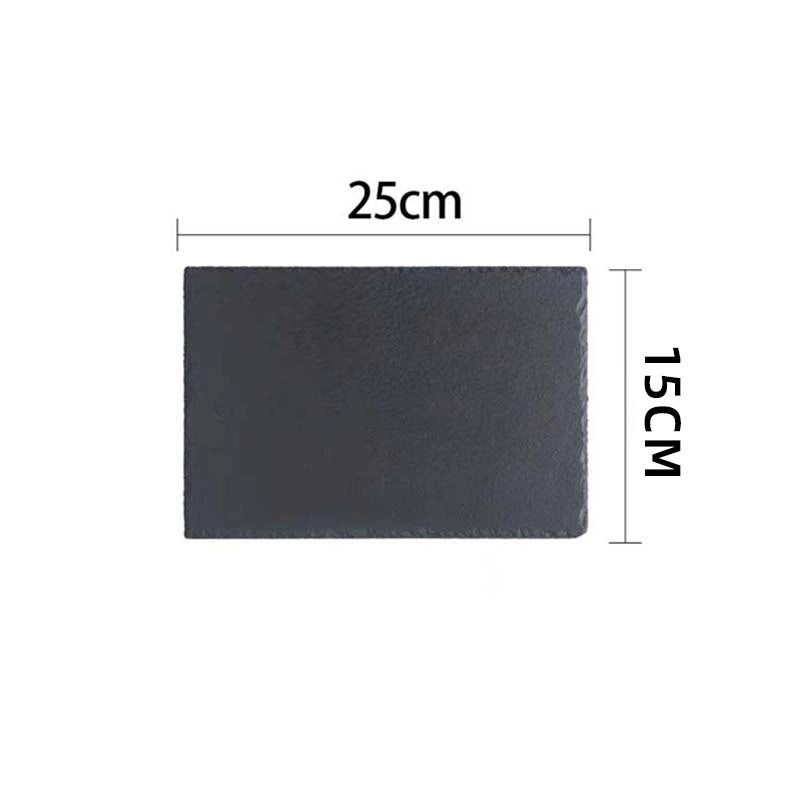 Japanese-Korean Style Black Slate Dinner Plate for Sushi Dessert Western Food Steak | Dinnerware & Plates