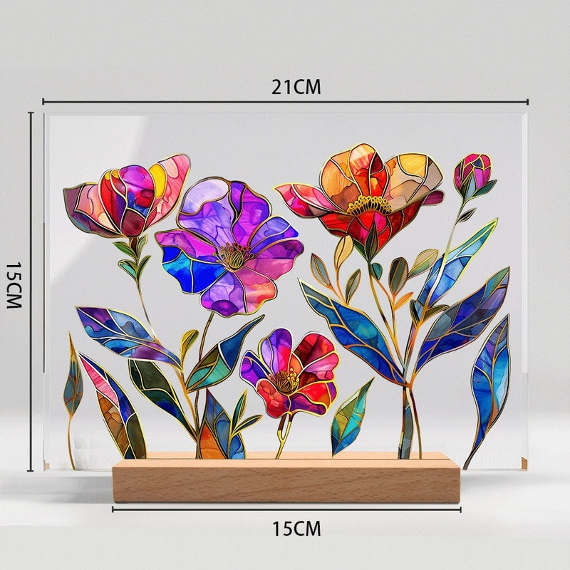 Elegant Minimalist Acrylic Flower Wooden Home Decor | Home Decor