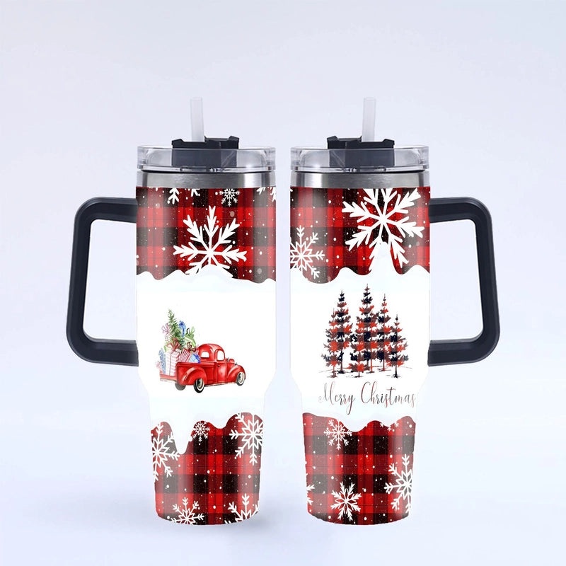 Christmas Tree Santa Claus Stainless Steel Thermos Cup 304 Durable Xmas Gift | Drinkware & Thermoses