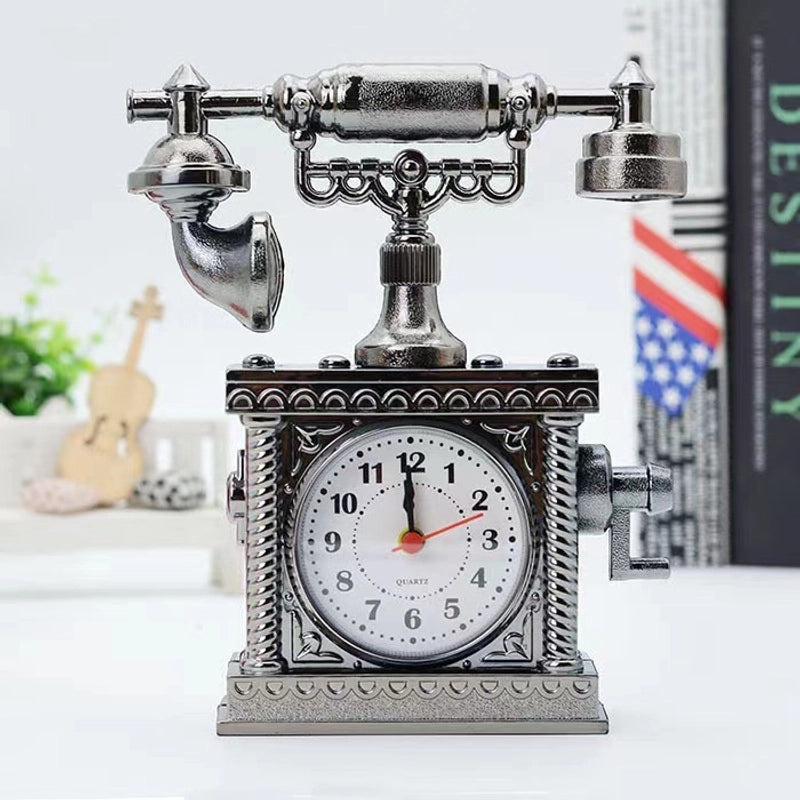 Retro Musical Instrument Train Bicycle Plastic Alarm Clock Decorative Ornament|Home Decor & Clocks