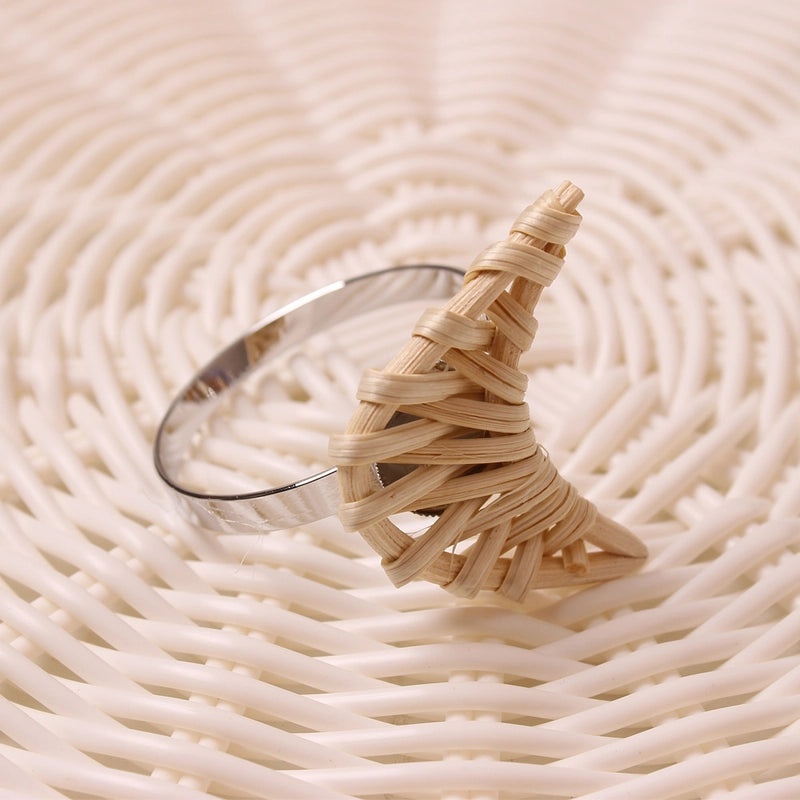 Simple Bamboo Napkin Rings Set of 6 for Casual Dining | Tableware & Dining Accessories