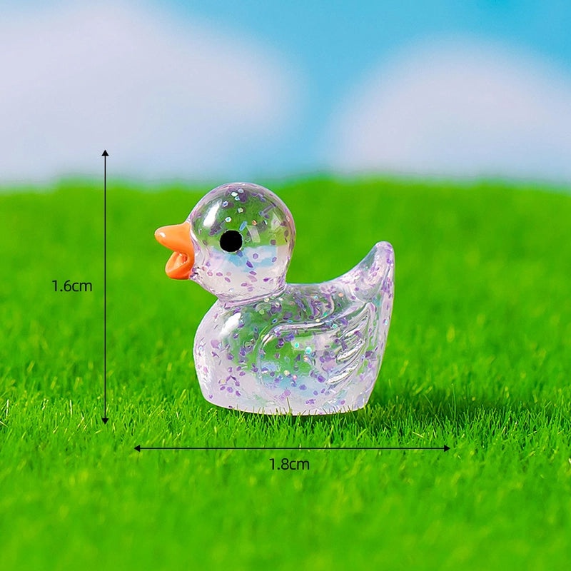 100 Pcs Cute Cartoon Duck Resin Mini Ornaments for Crafts and Home Decor|Home Decor & Craft Supplies