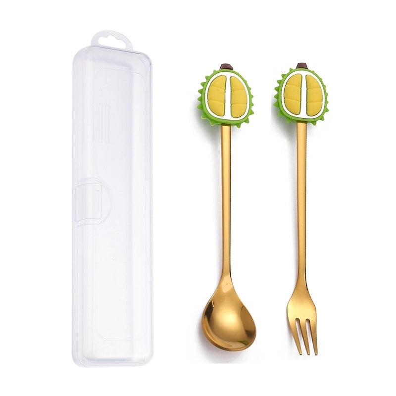 Festive Animal Santa Claus Stainless Steel Cutlery Set 2 Pieces|Kitchen & Dining Tableware
