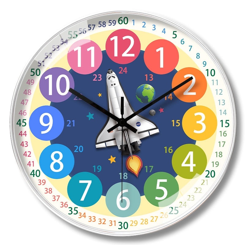 8 Inch Kids Cartoon Wall Clock Digital Learning Clock Silent Children's Room Decoration|Children's Educational Toys