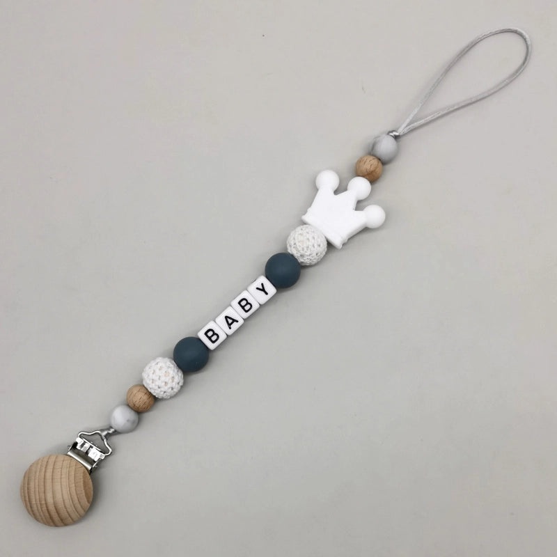 Adorable Baby Letter Crown Hair Clip with Plastic, Wood, and Silica Gel Materials | Baby Accessories