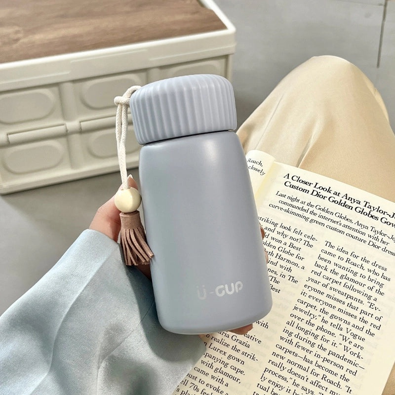 Korean-style Mini Thermos Cup for Girls Portable Cute Student Water Bottle Simple Design|Drinkware & Tumblers