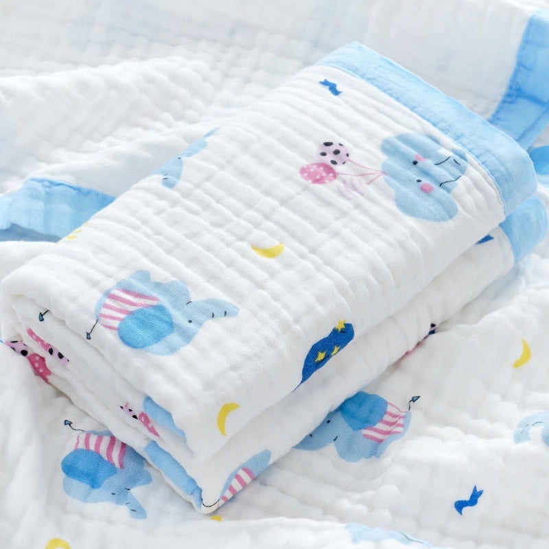 Soft Baby Bath Towel | Newborn Six-layer Gauze Cotton Absorbent Bath Quilt | Baby Care Essentials|婴儿用品