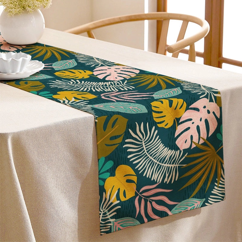 Stylish Vintage Leaf Pattern Linen Tablecloths for Home Decor|Home & Living Table Linens