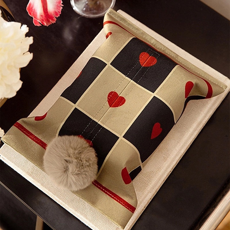 Plush Heart-Shaped Tissue Box Holder Minimalist Home Decor|Home Decor