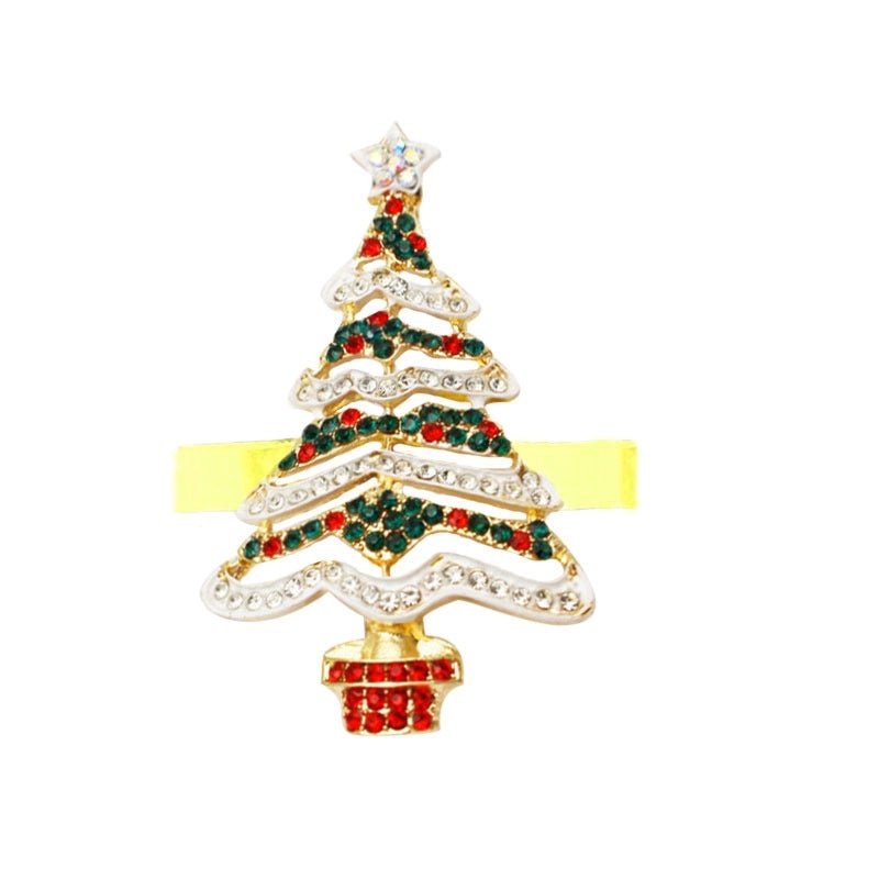 Christmas Cartoon Santa Claus Alloy Napkin Ring Casual Elegant Holiday Table Decor | Holiday Tableware