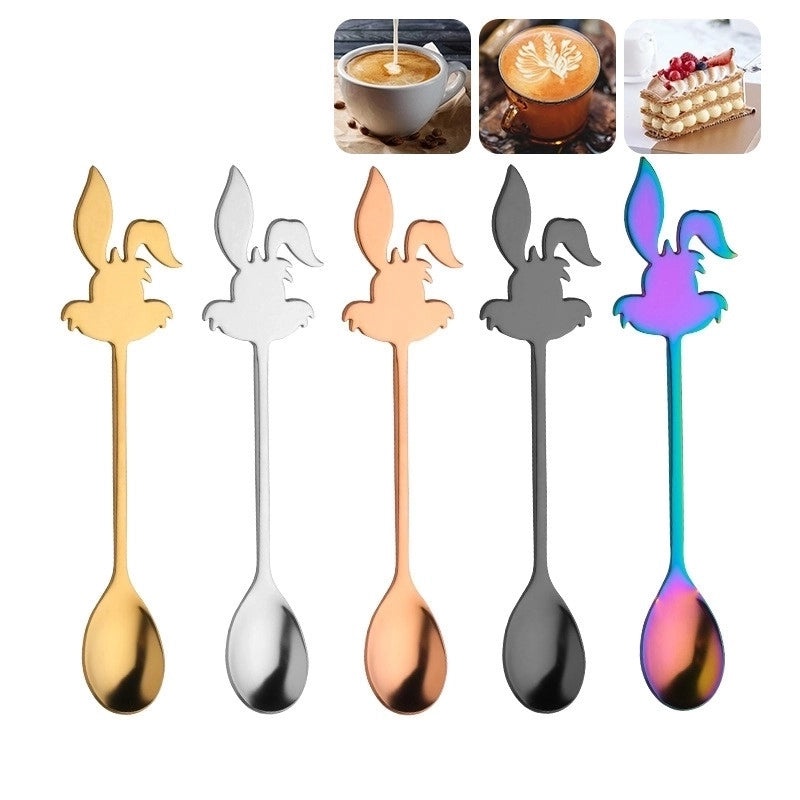 Stainless Steel Spoon with Cute Animal Design Solid Color 1 Piece|Kitchen Utensils
