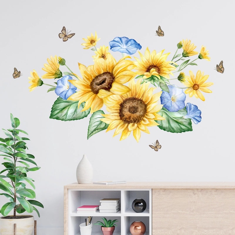 Rustic Sunflower PVC Wall Decal for Home Decor|Wall Stickers & Decals
