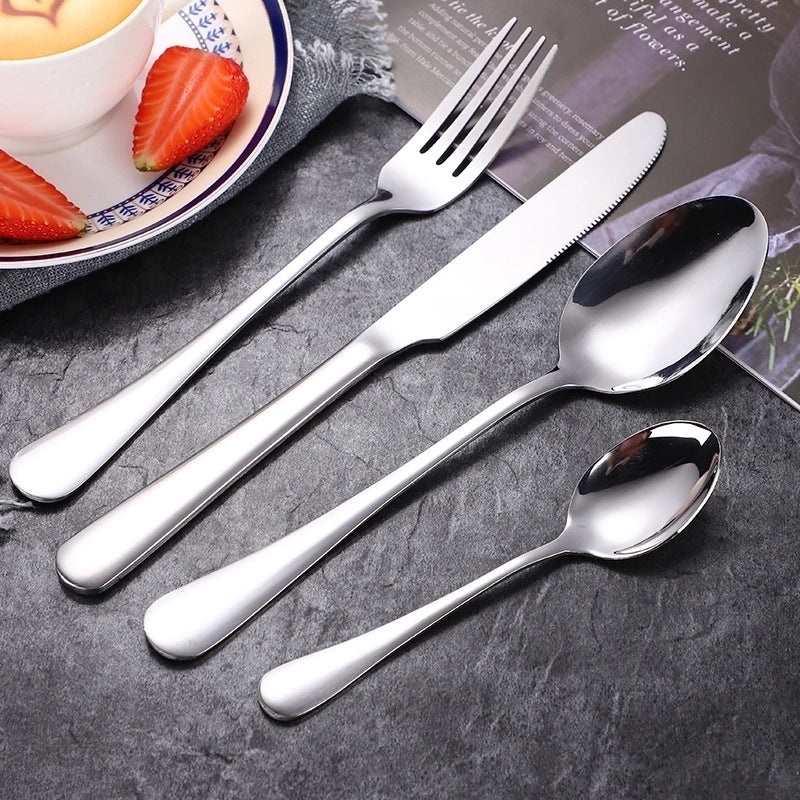 Stylish Solid Color Stainless Steel Cutlery Set 4 Pieces|Tableware & Dining Accessories