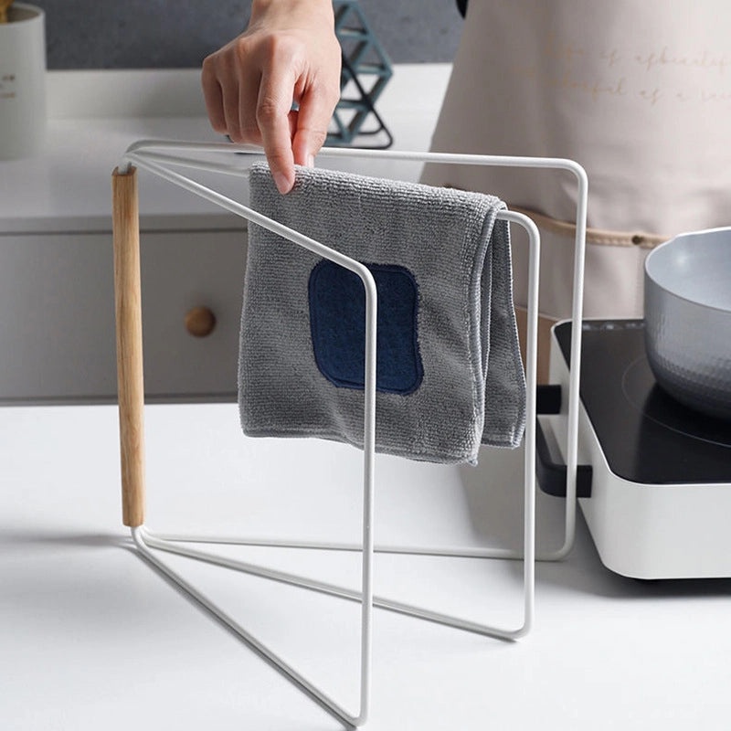 Japanese Style Foldable Vertical Kitchen Towel Rack Countertop Drying Storage Hanger|Kitchen Storage & Organization