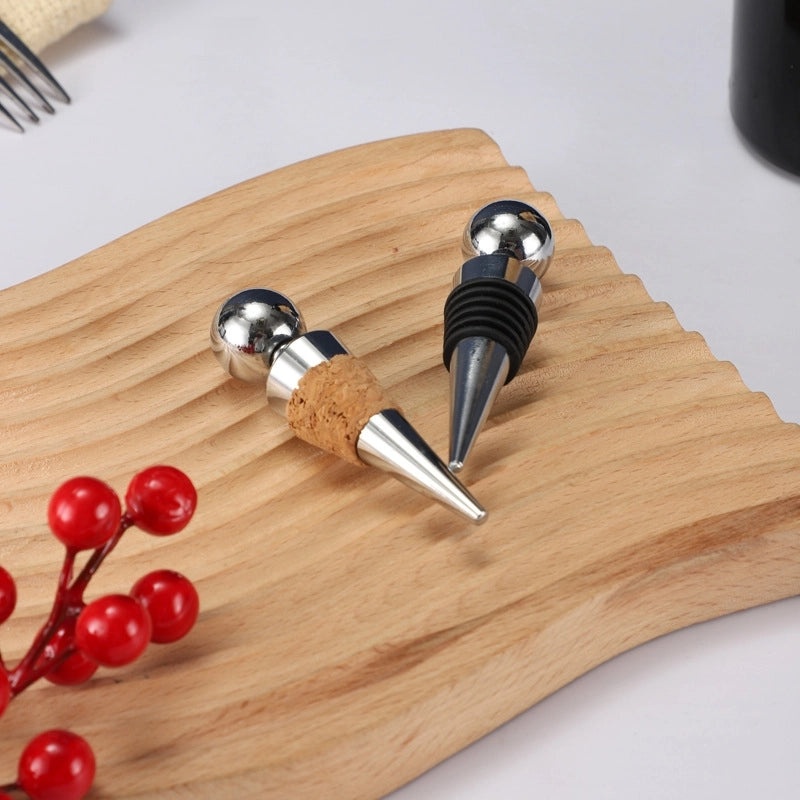 红酒瓶塞金属圆头锌铝合金红酒保鲜塞硅胶塑料红酒瓶盖|厨房用品储存密封用品