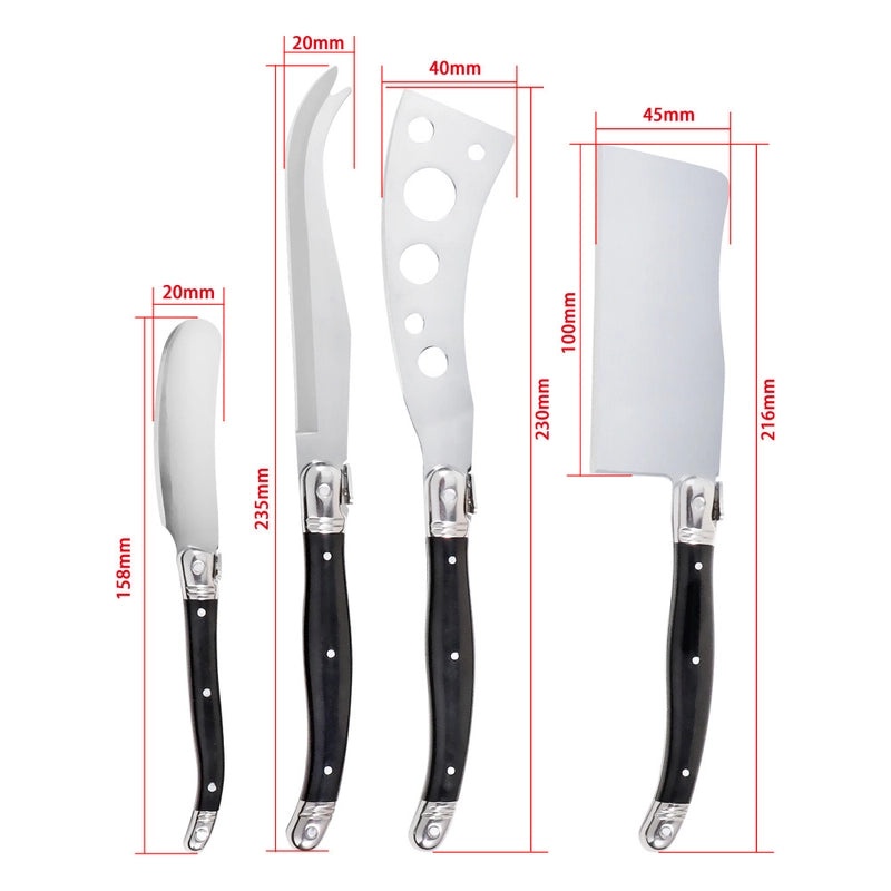 Stainless Steel Cheese Knife with Black Plastic Handle | Kitchen Utensils