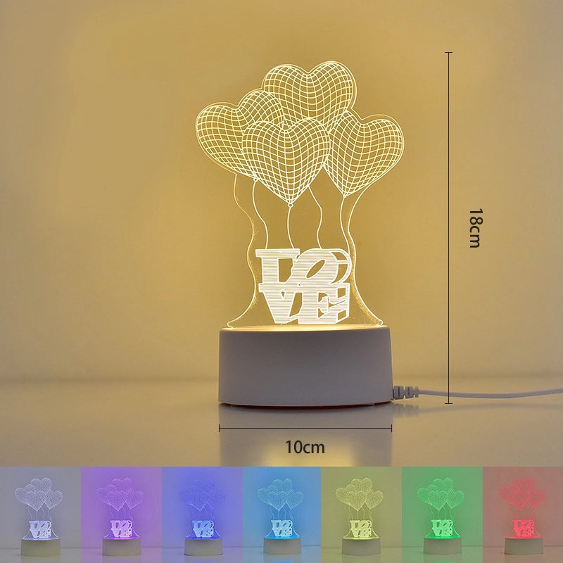 Creative LED Atmosphere Night Light Kids Gift 3D Table Lamp with Custom Logo Lettering|Home Decor & Lighting