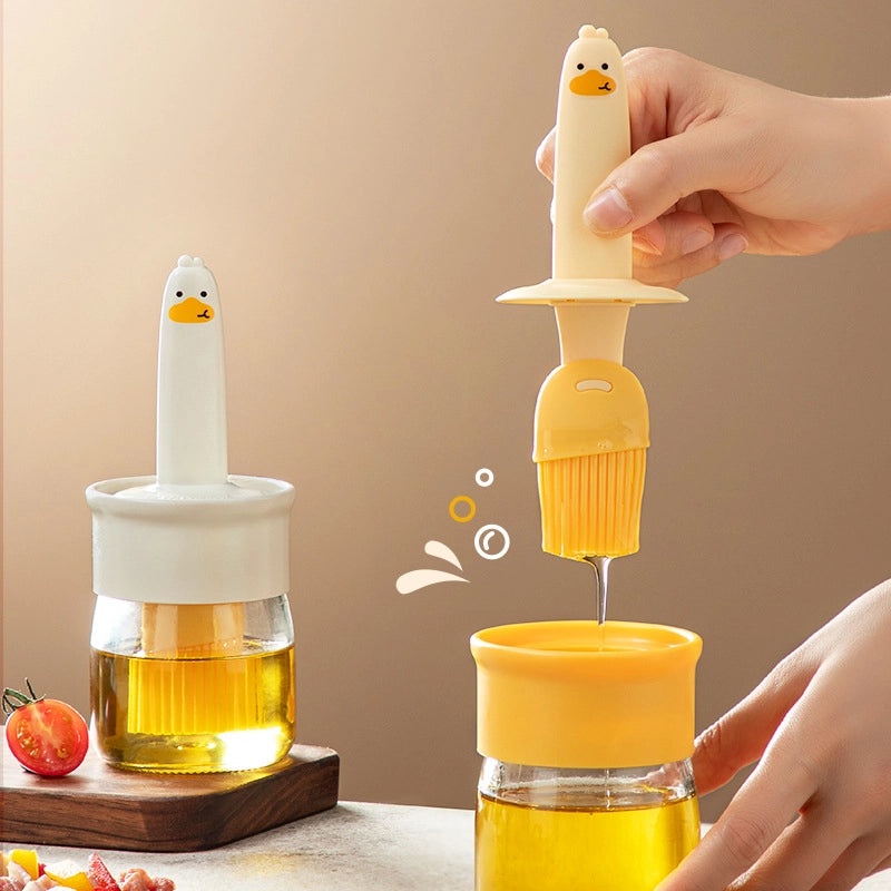 Silicone Oil Brush with Integrated Bottle for Kitchen Baking Barbecue High Temperature Resistant Food Grade|Kitchen Tools & Gadgets